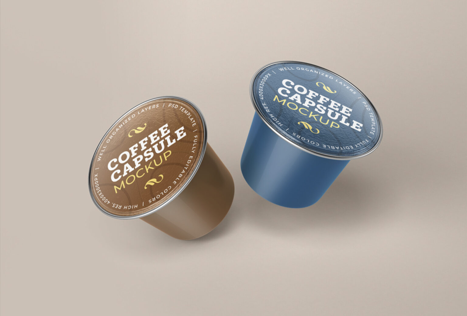 Aluminum Coffee Capsules Mockup - Mockup World