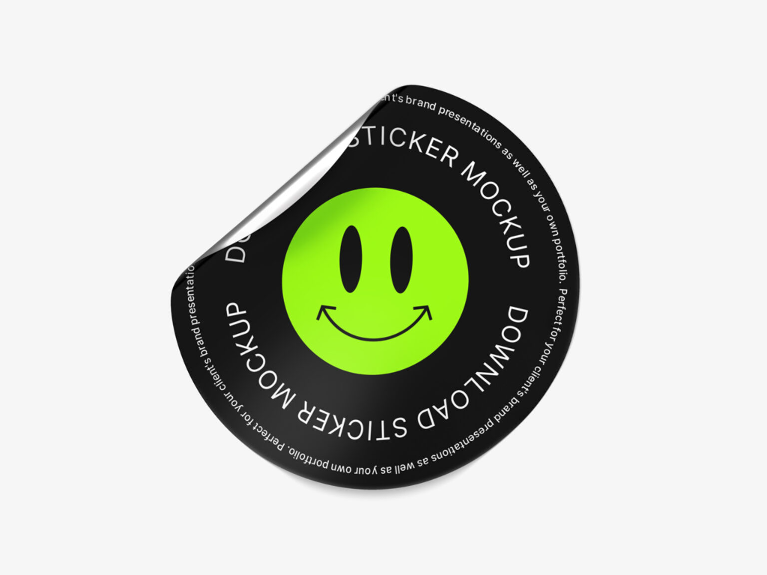 Round, Peeled Sticker Mockup   Mockup World