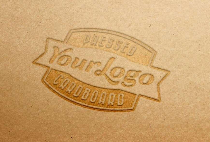 Cardboard Logo Mockup - Mockup World