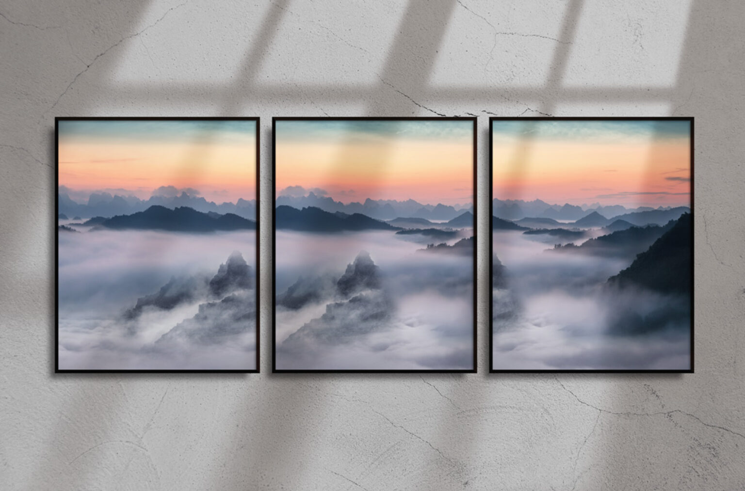 Three Poster Frames Mockup   Mockup World