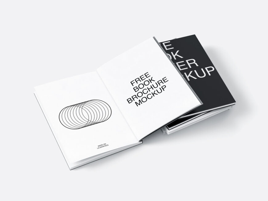 Stack Of Slim Books Mockup   Mockup World