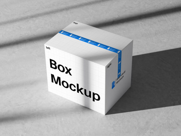 Moving Box with Tape Mockup - Mockup World