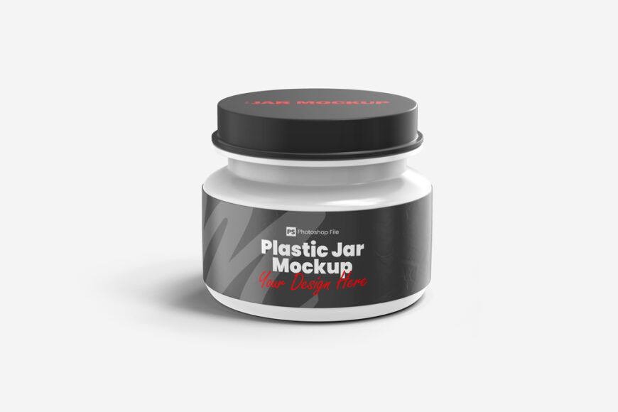 Small Plastic Jar with Screw Cap Mockup - Mockup World